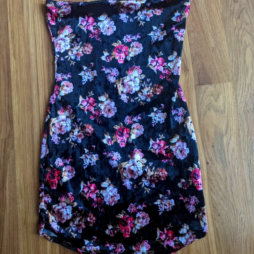 Tube Velvet Bodycon Floral dress